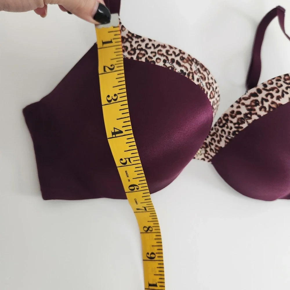 Victoria's Secret Padded underwire Push-Up Bra 34C Burgundy‎ satin